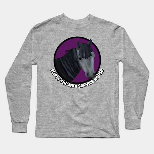 Flirty The Mini Service Horse Logo Long Sleeve T-Shirt by FlirtyTheMiniServiceHorse